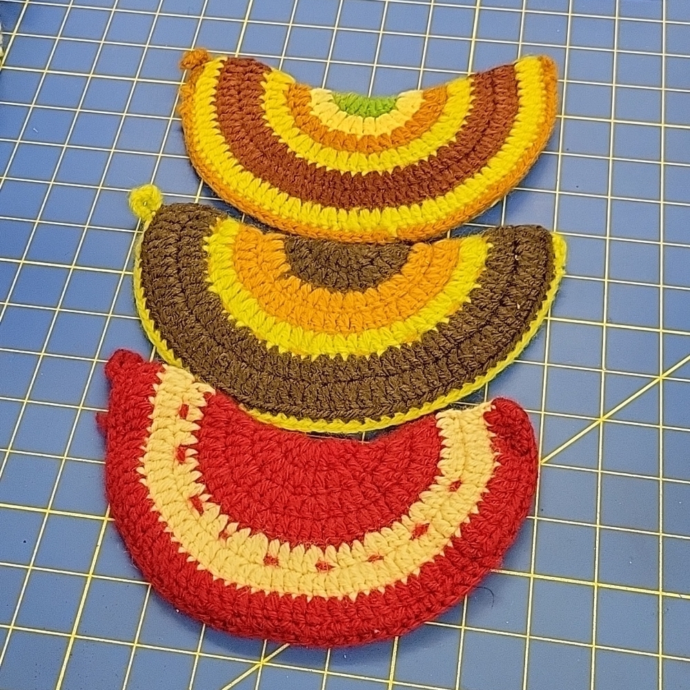 Vintage Crochet Trivet Potholder Set of 4 (8" x 4") Various Colors